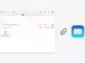 Interfaccia email con allegato PDF. L'opzione "Image Size: Actual Size" suggerisce la possibilità di cambiare estensione file o le sue dimensioni.