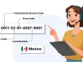 Guida per chiamare estero: mostra il numero internazionale per il Messico, con una persona che usa un tablet.