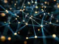 Rete di punti luminosi collegati da fili blu, che simboleggia la connettività globale e l'internet in zone non coperte.