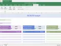 Interfaccia di ONLYOFFICE per rimuovere protezione foglio excel. Il foglio mostra un modello di budget 50/30/20 con sezioni per bisogni, desideri e risparmi.