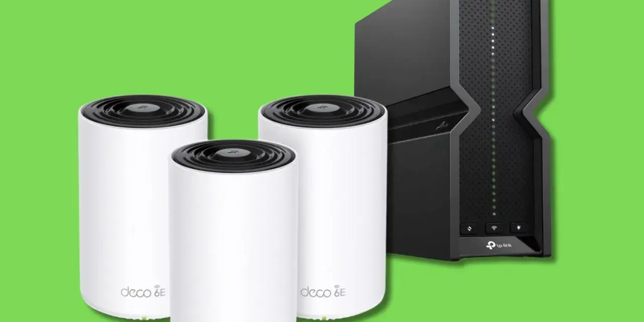 Sistema di rete mesh Deco 6E con router TP-Link. Copertura Wi-Fi potenziata per tutta la casa.