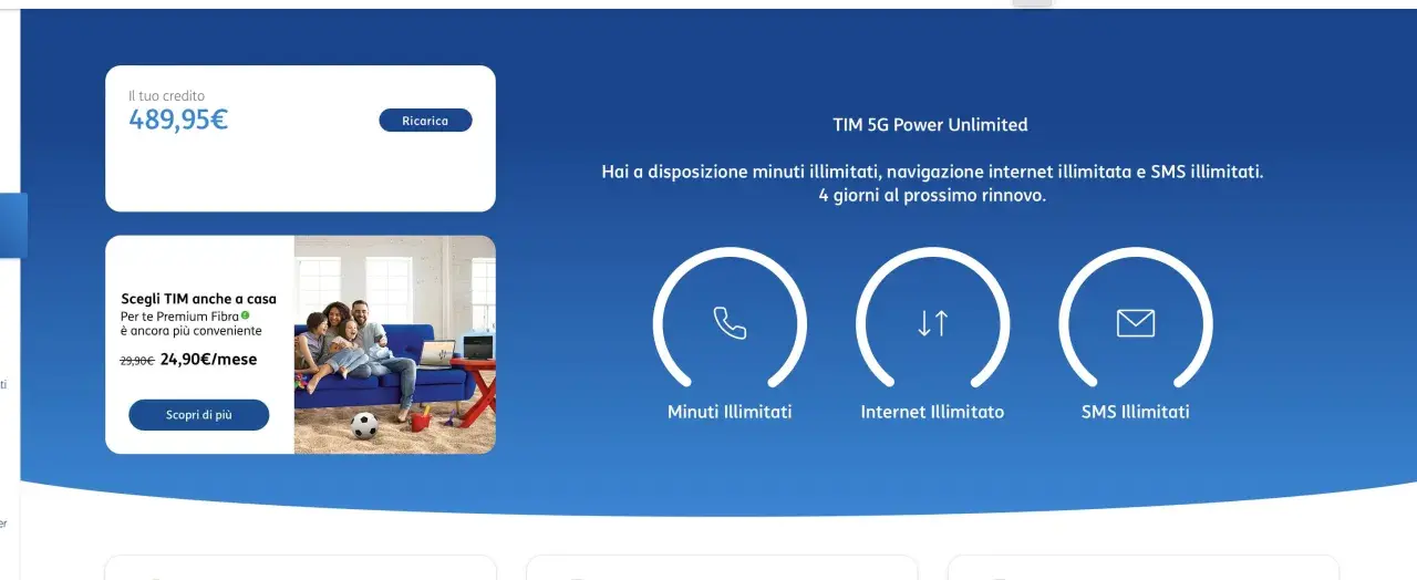 Offerta TIM 5G Power Unlimited con minuti, internet e SMS illimitati. Scopri come si possono avere due SIM con lo stesso numero.