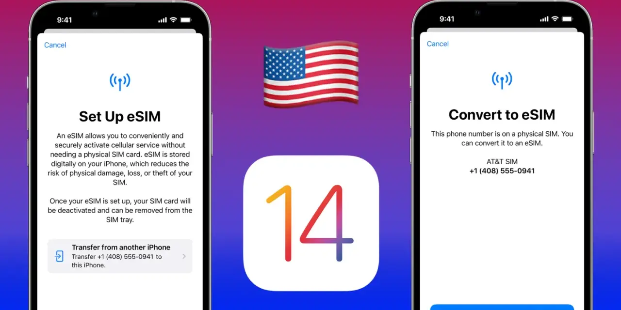 Guida per trasferire eSIM da iPhone a iPhone, con opzione per convertire SIM fisica in eSIM.