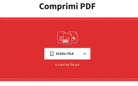 Interfaccia per comprimere un file PDF. Clicca su "Scegli File" o trascina qui il tuo documento per iniziare.