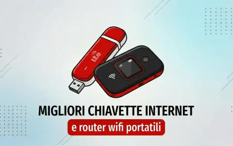 Due dispositivi per la connessione internet: una chiavetta USB LTE rossa e un router WiFi portatile nero.