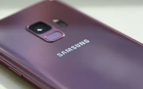 Dettaglio del retro di un Samsung viola, con il logo ben visibile. Se il tuo telefono si blocca, ecco come riavviare il telefono.