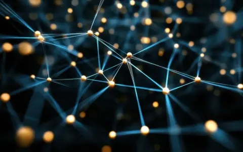 Rete di punti luminosi collegati da fili blu, che simboleggia la connettività globale e l'internet in zone non coperte.