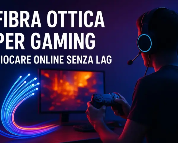 Ragazzo con cuffie e controller gioca online senza lag. Scopri quanti mbps servono per una connessione ottimale.