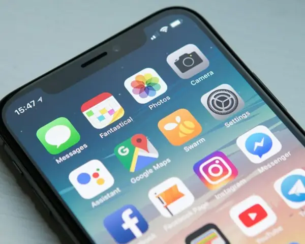Schermata di un iPhone con icone di app, tra cui Google Maps e Instagram, utili per trovare le migliori app per prenotare viaggi.