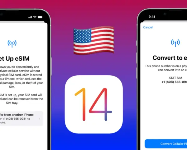 Guida per trasferire eSIM da iPhone a iPhone, con opzione per convertire SIM fisica in eSIM.