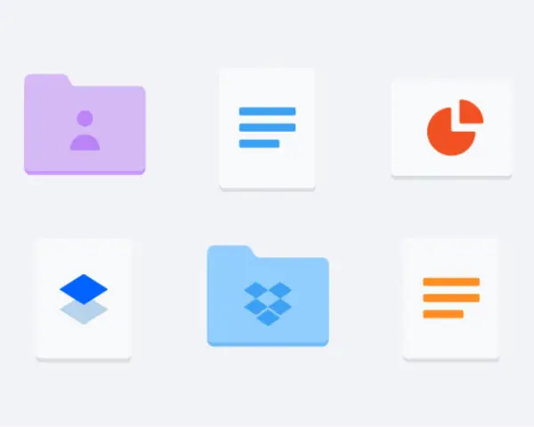 Icone di cartelle e documenti. Impara come comprimere una cartella per organizzare i tuoi file.