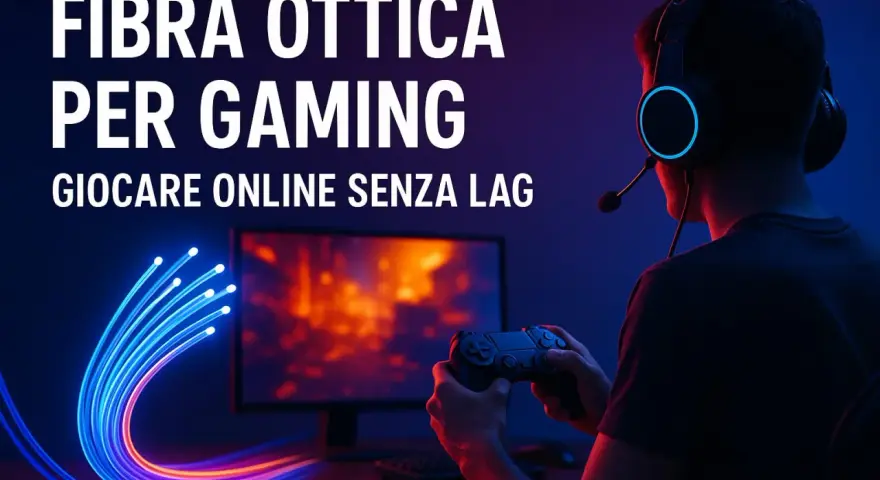 Ragazzo con cuffie e controller gioca online senza lag. Scopri quanti mbps servono per una connessione ottimale.