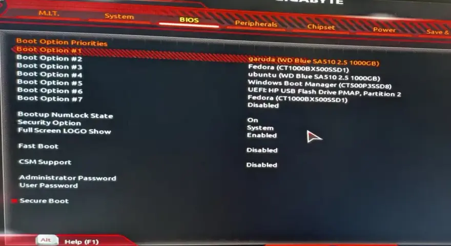 Schermata del BIOS per impostare l'ordine di avvio. Per capire come entrare nel BIOS, cerca le opzioni di avvio e seleziona il dispositivo desiderato.