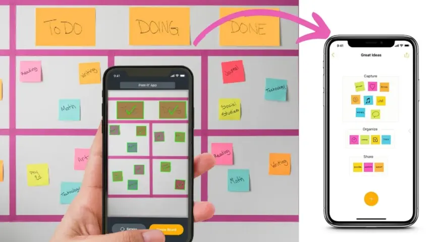 Usa il tuo post it desktop per organizzare idee e compiti, poi digitalizzali con l'app Post-it.