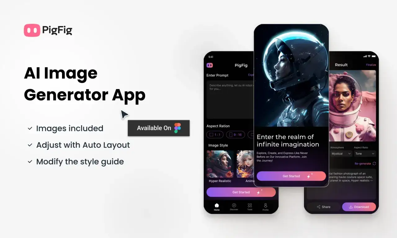 L'app PigFig, un generatore di immagini AI, crea mondi fantastici.
