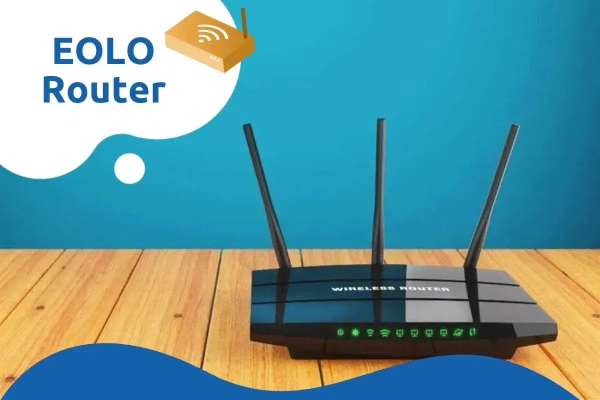Router EOLO con antenne, luci verdi accese. Sembra che eolo non funzioni, ma il router &egrave; pronto.