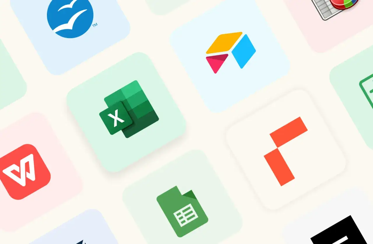 Icone di app per ufficio, tra cui l'icona di Excel, per chi cerca un modo per usare excel gratis.
