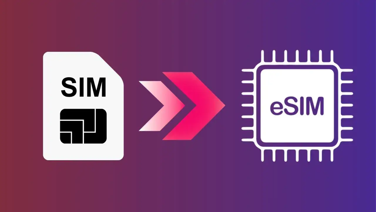 Sim card che si trasforma in eSIM, un passaggio verso la tecnologia futura.