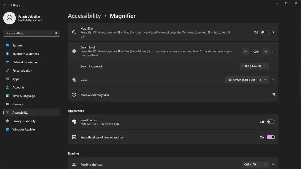 Impostazioni di Accessibilit&agrave; per come ingrandire lo schermo del PC: Attiva Lente d'ingrandimento con Win+Plus, zoom con Win+Plus/Minus o Ctrl+Alt+rotellina.