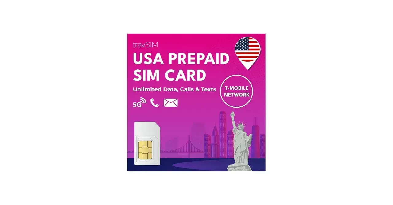 SIM card USA Prepaid per roaming negli Stati Uniti, con dati illimitati, chiamate e SMS sulla rete T-Mobile.
